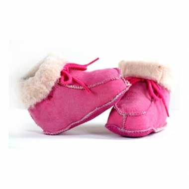 Baby leren slofjes roze