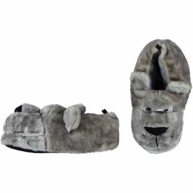 Berenkop sloffen voor heren grijs mt 41 42