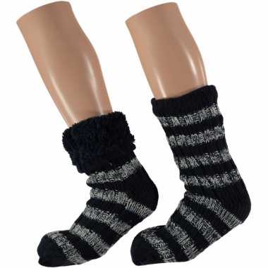 Blauw gestreepte slofsokken jongens