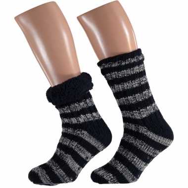 Blauw gestreepte slofsokken mannen