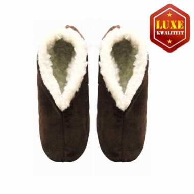 Bruine echte suede spaanse sloffen dames maat 40