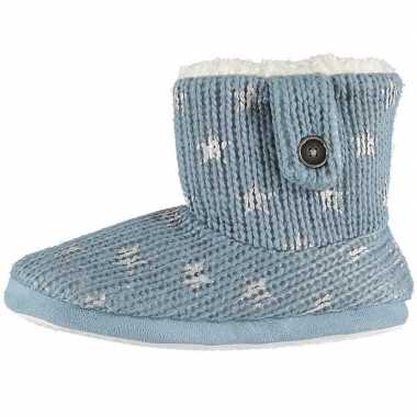 Dames sloffen in het blauw