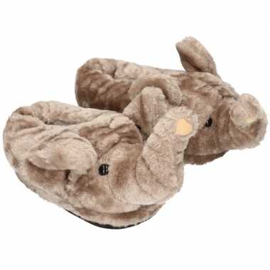 Dieren olifant sloffen/sloffen voor volwassenen maat 42/44