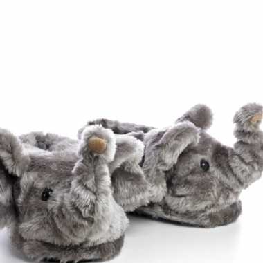 Dieren olifant sloffen/sloffen voor volwassenen maat 45/47