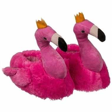 Flamingo sloffen roze voor kinderen