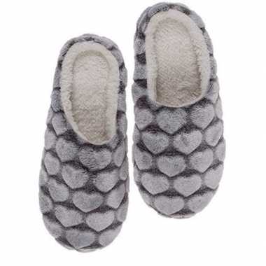 Instap sloffen / sloffen hartjes donkergrijs voor dames 40/41