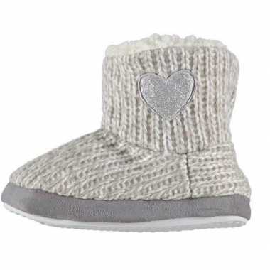 Kinder huis boots grof gebreid grijs maat 23 24