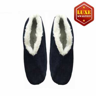 Navy echte suede spaanse sloffen dames maat 40