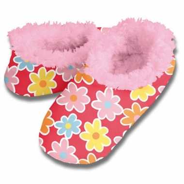 Warme sloffen met bloemetjes print