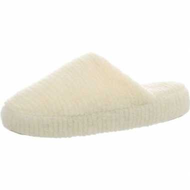 Witte wollen instapsloffen/sloffen voor dames maat 42