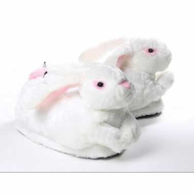 Zachte dieren sloffen konijn wit
