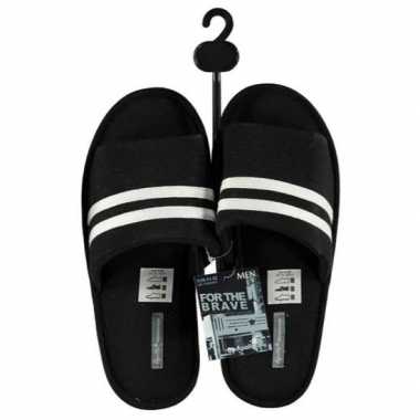 Zwarte instapsloffen/sloffen voor heren