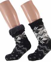 Grijs sneeuwvlok slofsokken jongens