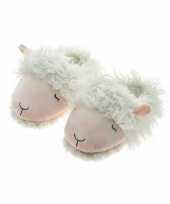 Wit lammetjes dames sloffen