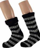 Zwart gestreepte slofsokken jongens